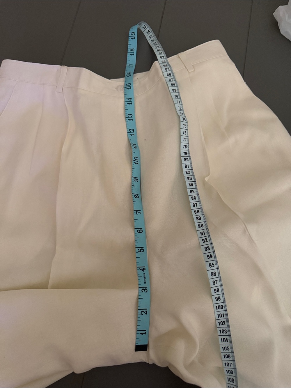 Talbots Linen Neutral cream ivory High Waist Tailored Bermuda Shorts 14 ๐โโฌ - Picture 14 of 14